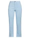 Bonheur Woman Pants Sky Blue Size 32 Cotton, Elastane In Blue