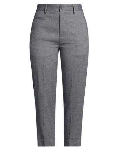 Bonheur Woman Pants Slate Blue Size 36 Viscose, Cotton, Polyester, Linen
