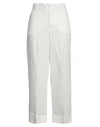 Bonheur Woman Pants White Size 30 Viscose, Linen