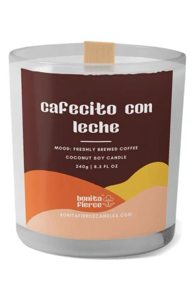 Bonita Fierce Cafecito Con Leche Candle In White/brown