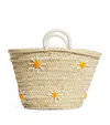 Bonita Medium Daisy Basket Bag In Beige