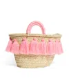 Bonita Medium Tassle Basket Bag In Beige