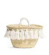 Bonita Medium Tassle Basket Bag In Beige