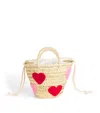 Bonita Mini Hearts Basket Bag In Beige