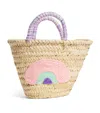 Bonita Mini Rainbow Basket Bag In Beige