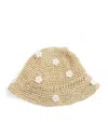 Bonita Raffia Daisy Bucket Hat In Beige