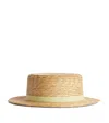 Bonita Ribbon-trim Boater Hat In Beige