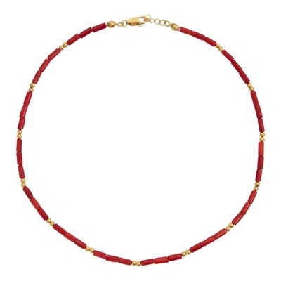 Bonjouk Studio Women's Red / Gold Cece Coral Necklace