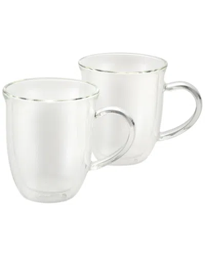 Bonjour Coffee 2pc Insulated Glass Cappuccino Cup Set