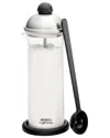 Bonjour Coffee Glass & Stainless Steel Manual Milk Frother 3pc Set