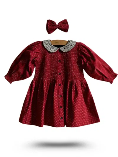 Bonjour Dress With Hair Clip In Red
