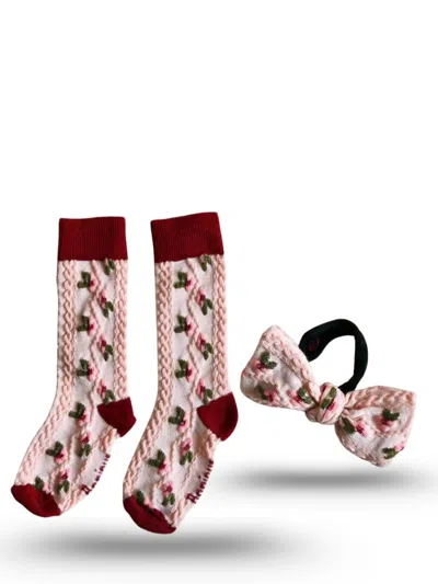 Bonjour Girls Sock Set With Clip In Multicolour