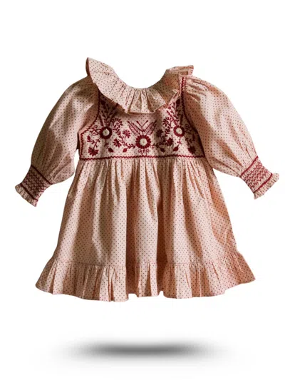 Bonjour Mini Woven Cotton Dress In Pink