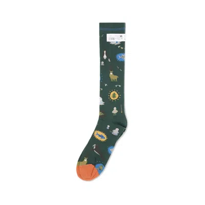 Bonne Maison North Pole Patterned Socks In Green