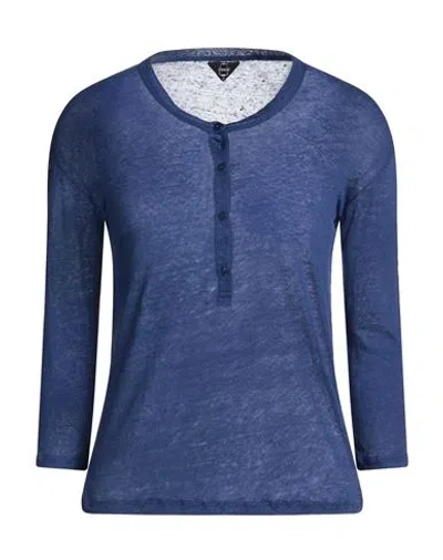 Bonneterie Universel Woman T-shirt Blue Size 0 Linen
