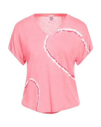 Bonneterie Universel Woman T-shirt Fuchsia Size 0 Linen, Elastane In Pink