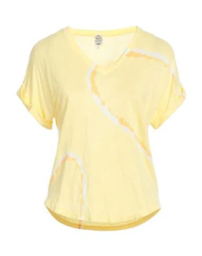 Bonneterie Universel Woman T-shirt Yellow Size 1 Linen, Elastane