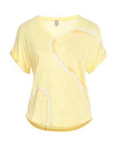 Bonneterie Universel Woman T-shirt Yellow Size 2 Linen, Elastane