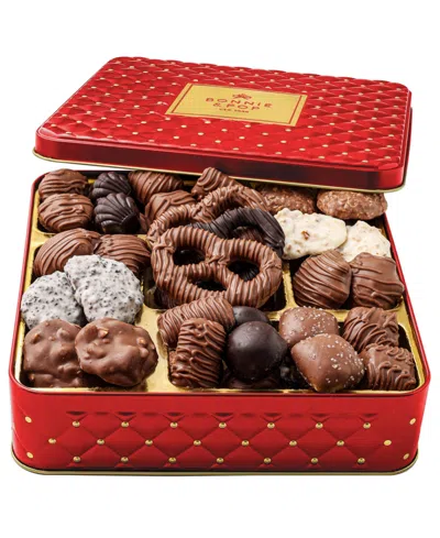 Bonnie & Pop Christmas Chocolate Gift Tin, 28 Pieces In Transparent