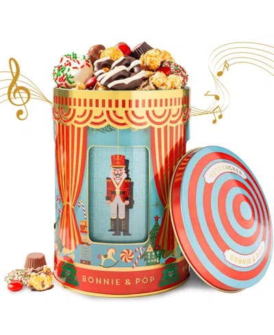 Bonnie & Pop Christmas Musical Popcorn Tin, Small In Transparent
