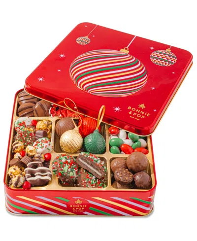 Bonnie & Pop Christmas Ornament Sweets Gift Tin, 6 Sections In Transparent