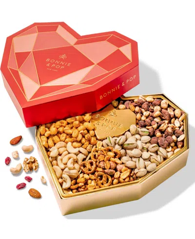 Bonnie & Pop Valentine's Day Gourmet Nut Heart Box, 1.5 Lbs. In Red