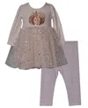 Bonnie Baby Baby Girls 2-piece Sequin Pumpkin Set In Brown