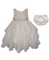 Bonnie Baby Baby Girls Hanky Hem Sleeveless Party Dress In White