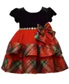 Bonnie Baby Baby Girls Tiered Plaid Dress In Multi
