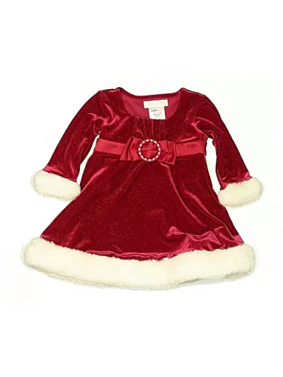 Pre-owned Bonnie Baby Babies' Dress In Burgundy