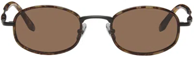 Bonnie Clyde Black & Brown Bicycle Sunglasses In Black/brown