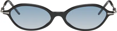 Bonnie Clyde Black & Silver Nisa Sunglasses In Black/blue Grad