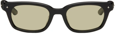Bonnie Clyde Black Checkmate Sunglasses In Black/olive