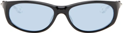 Bonnie Clyde Black Darling Sunglasses In Black/blue