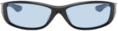 Bonnie Clyde Black Piccolo Sunglasses In Black/blue