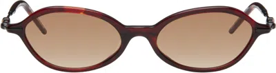 Bonnie Clyde Brown & Black Nisa Sunglasses In Red Tort/brown Grad