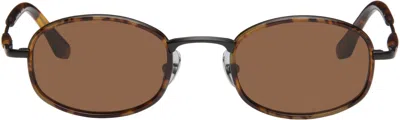 Bonnie Clyde Brown Bicycle Sunglasses In Black/brown