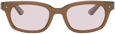 Bonnie Clyde Brown Checkmate Sunglasses In Brown/fuschia