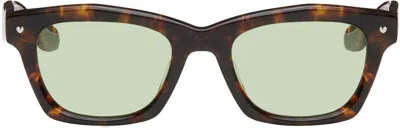 Bonnie Clyde Brown Room Service Sunglasses In Green