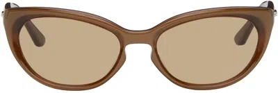 Bonnie Clyde Brown Scaredy Sunglasses In Brown/brown
