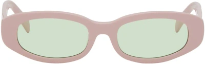 Bonnie Clyde Pink Plum Plum Sunglasses In Pink/green