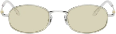Bonnie Clyde Silver Bicycle Sunglasses In Yellow/olive