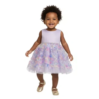 Bonnie Jean Baby Girls Sleeveless A-line Dress In Purple