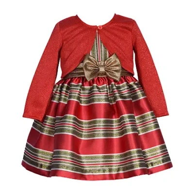 Bonnie Jean Baby Girls Striped 2-pc. Dress Set In Red