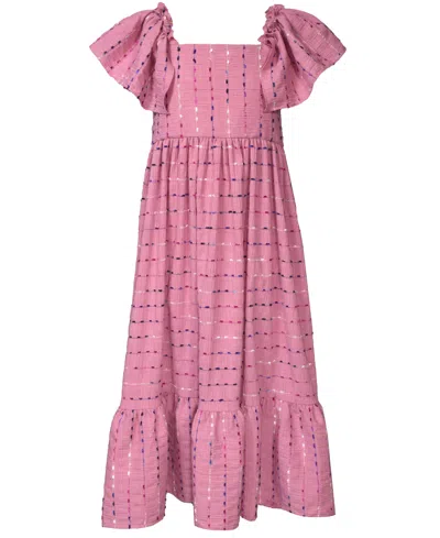 Bonnie Jean Kids' Big Girls Slub Midi Dress In Pink