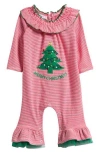 Bonnie Jean Christmas Tree Romper In Pink