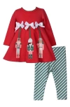 Bonnie Jean Kids' Dangling Nutcracker Tunic & Leggings Set In Multi