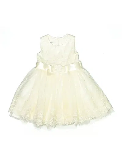 Pre-owned Bonnie Jean Kids' Dress In White