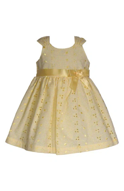 Bonnie Jean Babies' Eyelet Embroidered Dress In Yellow