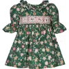 Bonnie Jean Gingerbread Smocked Dress In Green